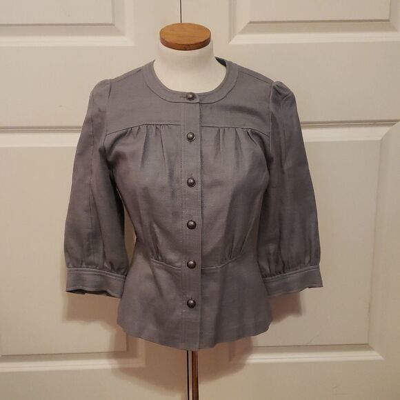 Tribal Womens Button Down Grey Fitted Blazer Jacket Size 8 - Picture 1 of 4